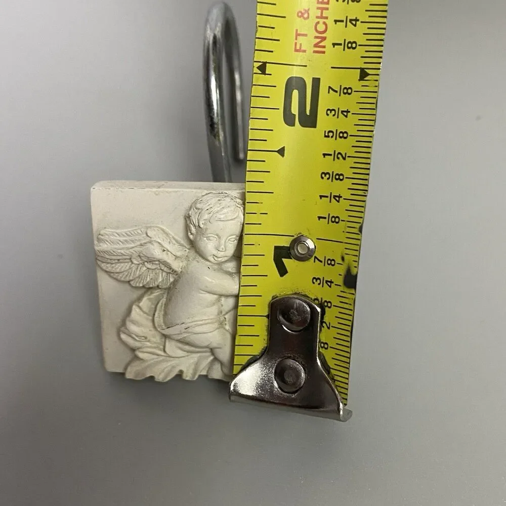Vintage Cupid Cherub Angel Shower Curtain Hooks Putti Putto Bathroom Decor 17pcs